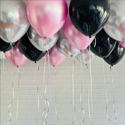 Пастель чёрный, хром розовый/серебро - 15шт